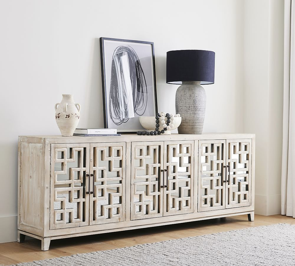 Eliza Reclaimed Wood Mirrored Buffet | Pottery Barn (US)