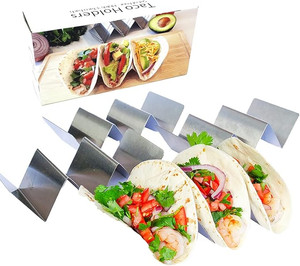 Click for more info about Taco Holder - Taco Holders, Stainless Steel with Free Recipe Ideas - Taco Trays - Taco Stand Up H...