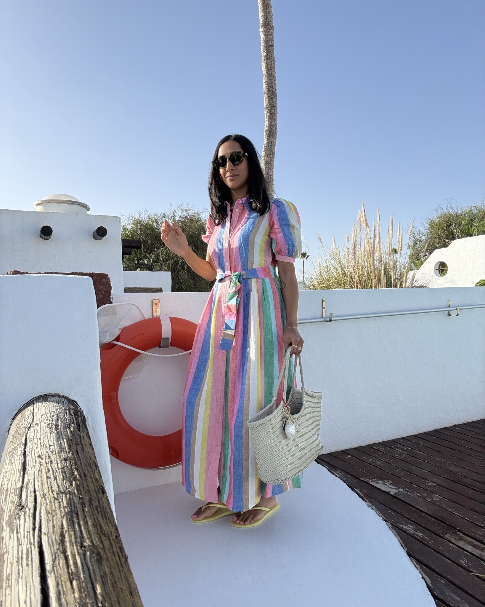 Summer holiday style, summer style, rainbow stripes, stripy dress, Boden, colourful dress, linen dress, spring outfit inspiration, dopamine dressing, ootd, holiday outfit

#LTKuk #LTKsummer #LTKspring