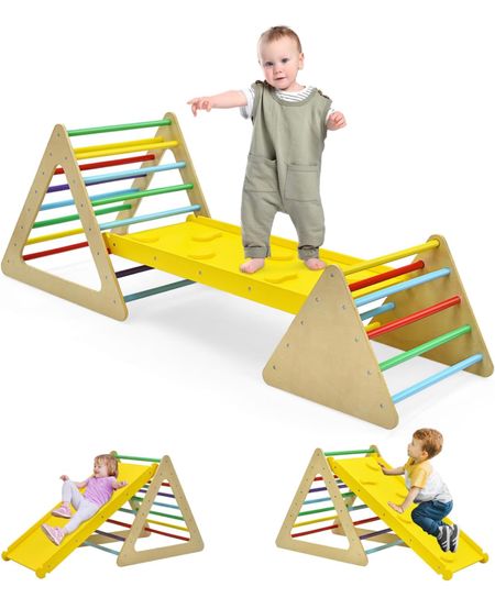 triangle climber and slide toddler gift spring summer toys 

#LTKkids #LTKbaby #LTKbump