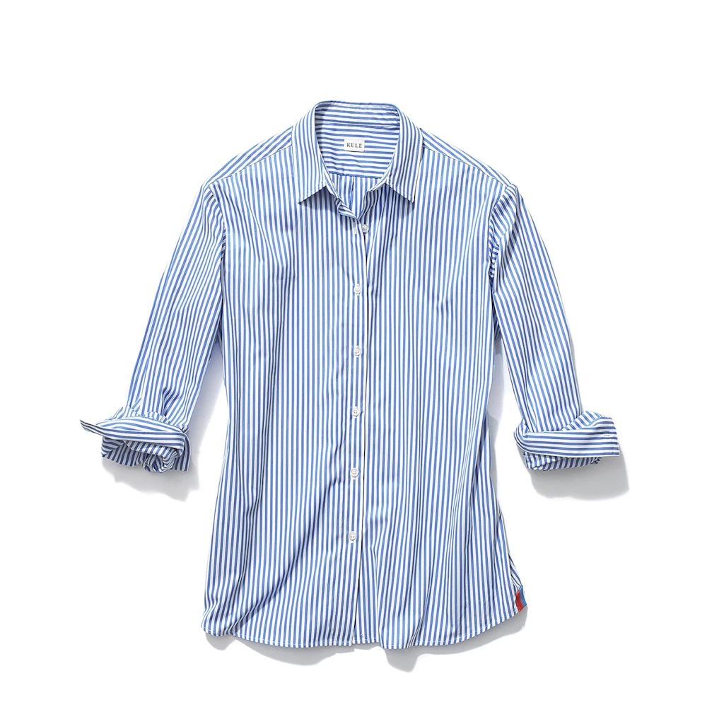 The Hutton Oversized Shirt - White/Royal Blue – KULE | KULE (US)