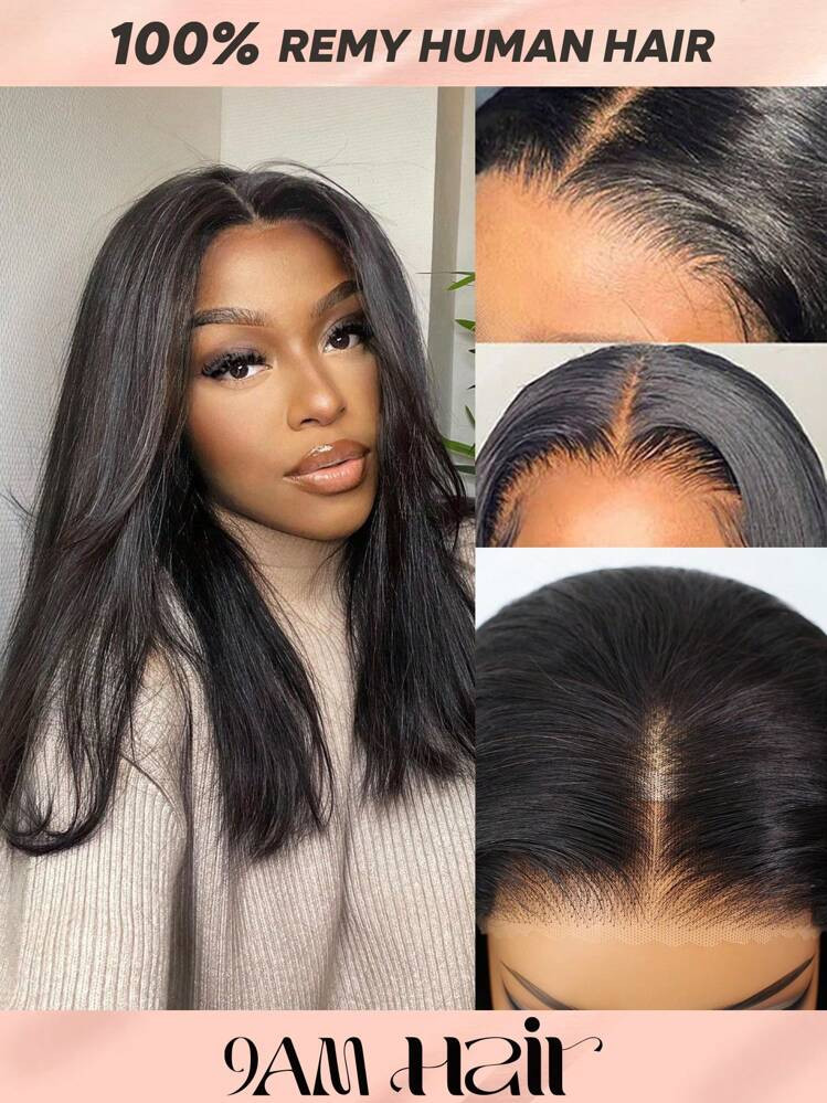 Glueless Hd Lace Front Straight Bob 6 X 4 10-14 Inch Short Human Hair Wig 180% Natural Color Lace... | SHEIN