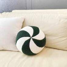 1pc Plush & Warm Green And White Candy Ball Pillow, Christmas Decorative Cushion, Festival Home D... | SHEIN