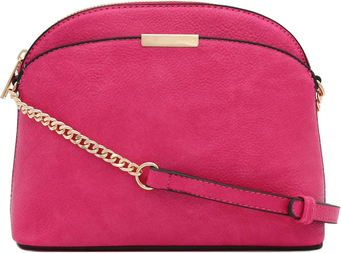FashionPuzzle Faux Leather Small Dome Crossbody bag with Chain Strap | Amazon (US)