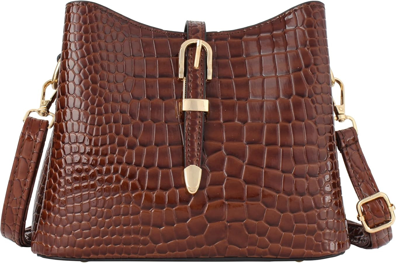 LABANCA Women Retro Alligator Bucket Bags Crocodile Pattern Designer Shoulder Bag Ladies PU Purse... | Amazon (US)