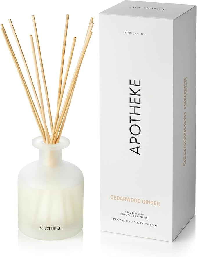 Apotheke Luxury Scented Reed Diffuser for Home, Cedarwood Ginger - 6.7 Fl Oz Essential Oil Aromat... | Amazon (US)