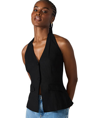Steve Madden Women's Brielle Button-Front Halter Vest - Macy's | Macy's