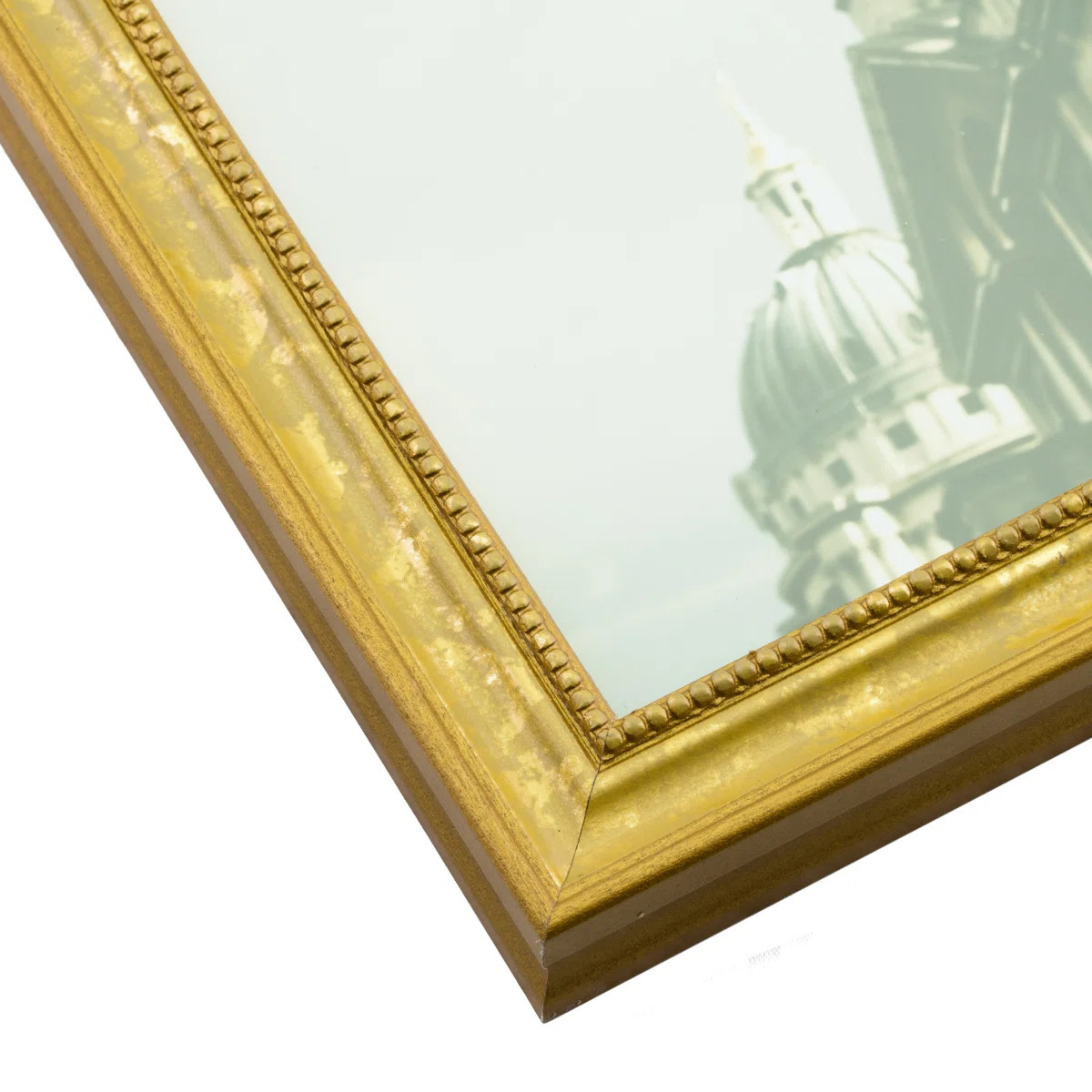 Adesuwa Gold Solid Wood Beaded Picture Frame with Mat (Set of 4) | Wayfair North America