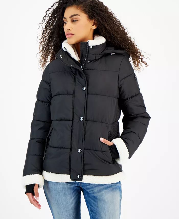 Women's Hooded Faux-Fur-Trim Puffer Coat, Created for Macy's | Macys (US)