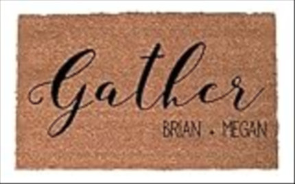 Cliquez pour plus d'informations sur Gather Here Doormat - Thanksgiving Doormat - Fall Doormat - Fall Decor - Hello Welcome Mat - Custom