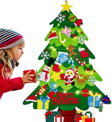 Amazon.com: Felt Christmas Tree 3.3 Ft DIY 33 Pcs Detachable Ornaments Decoration for Kids Wall H... | Amazon (US)