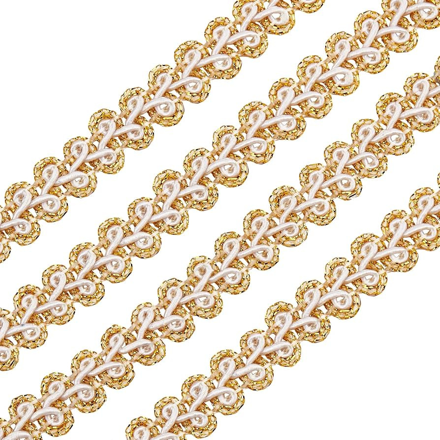 FINGERINSPIRE 20 Yards Metallic Braid Lace Trim 12mm Handmade Goldenrod Centipede Braid Trim Craf... | Amazon (US)