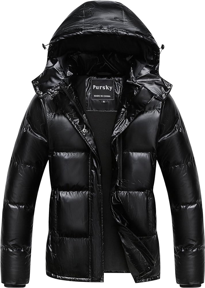Pursky Women's Warm Winter Thicken Coat Waterproof Cropped Jackets Parka With Removable Hood | Amazon (US)
