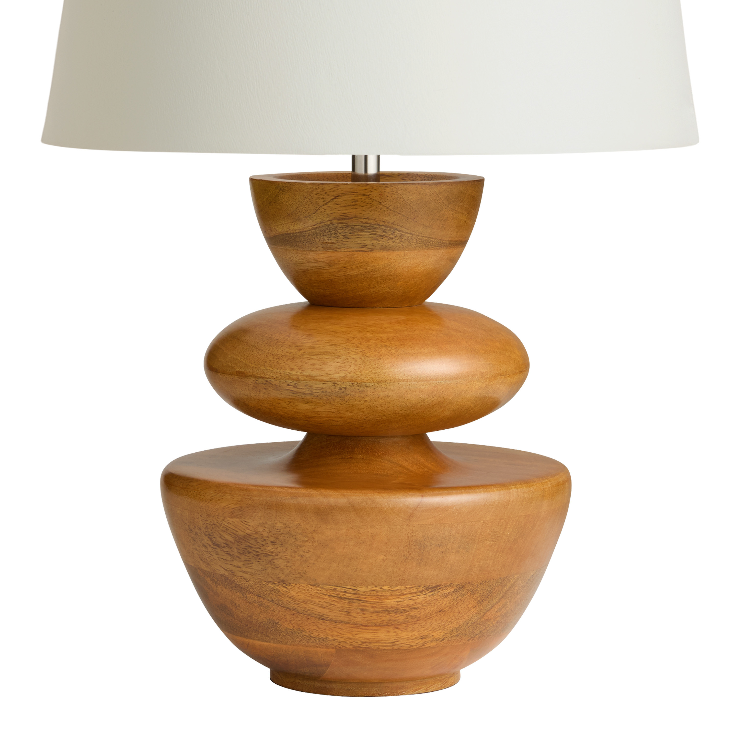 Natural Mango Wood Stacked Geo Table Lamp Base | World Market