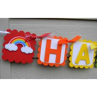 Rainbow Happy Birthday Banner Handmade Party Decorations | Etsy (US)