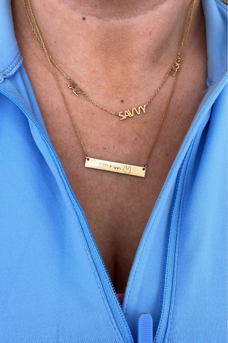 custom name necklace! i have all three kids’ names on it. 

my mom necklace is taz’s handwriting and by my local jeweler Jeff White Custom Jewelry  

#LTKfindsunder100