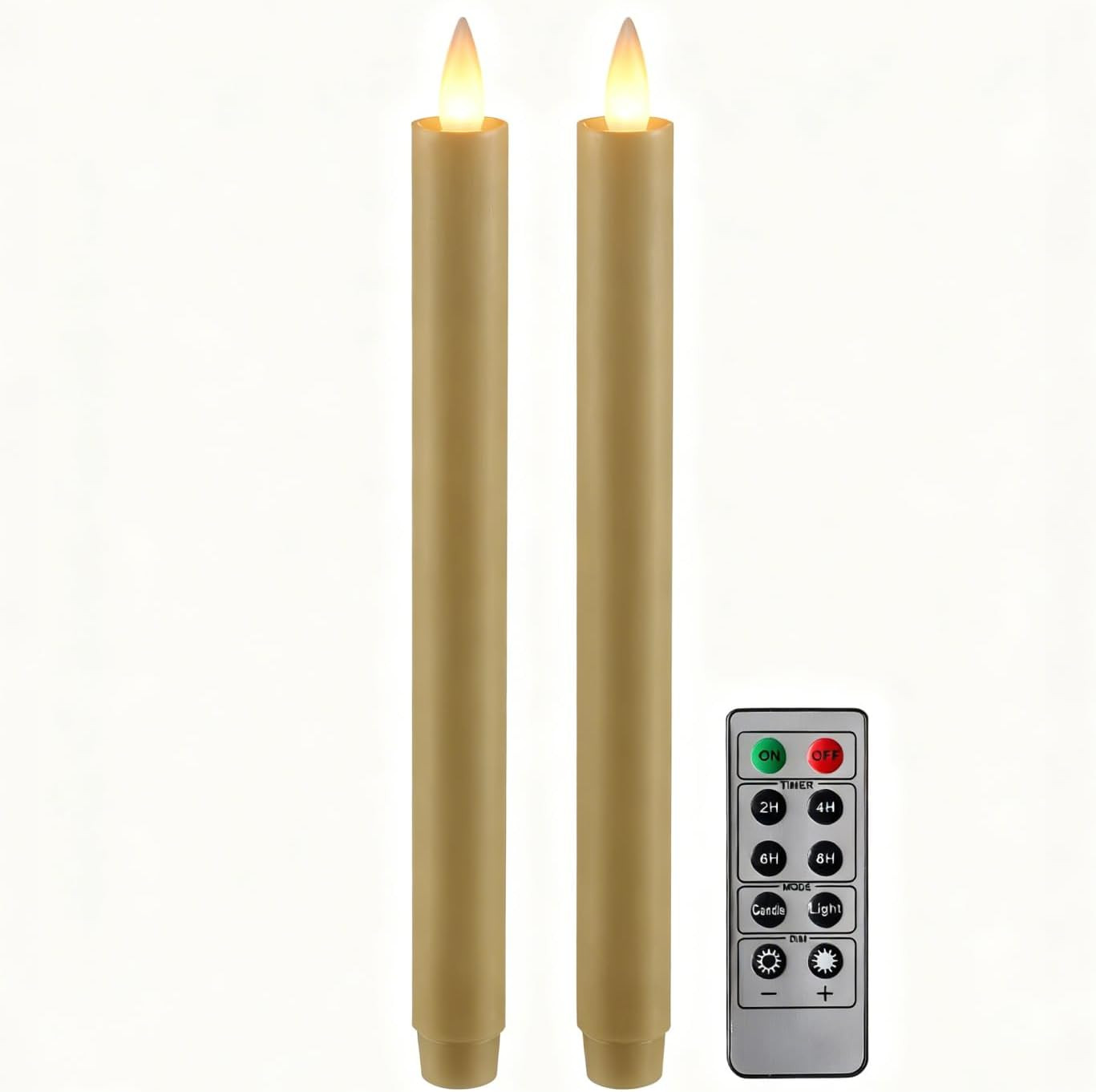 Flameless Taper Candles Flickering with Remote and Timer, 3D Moving Flame Taper Candle Battery Op... | Amazon (US)