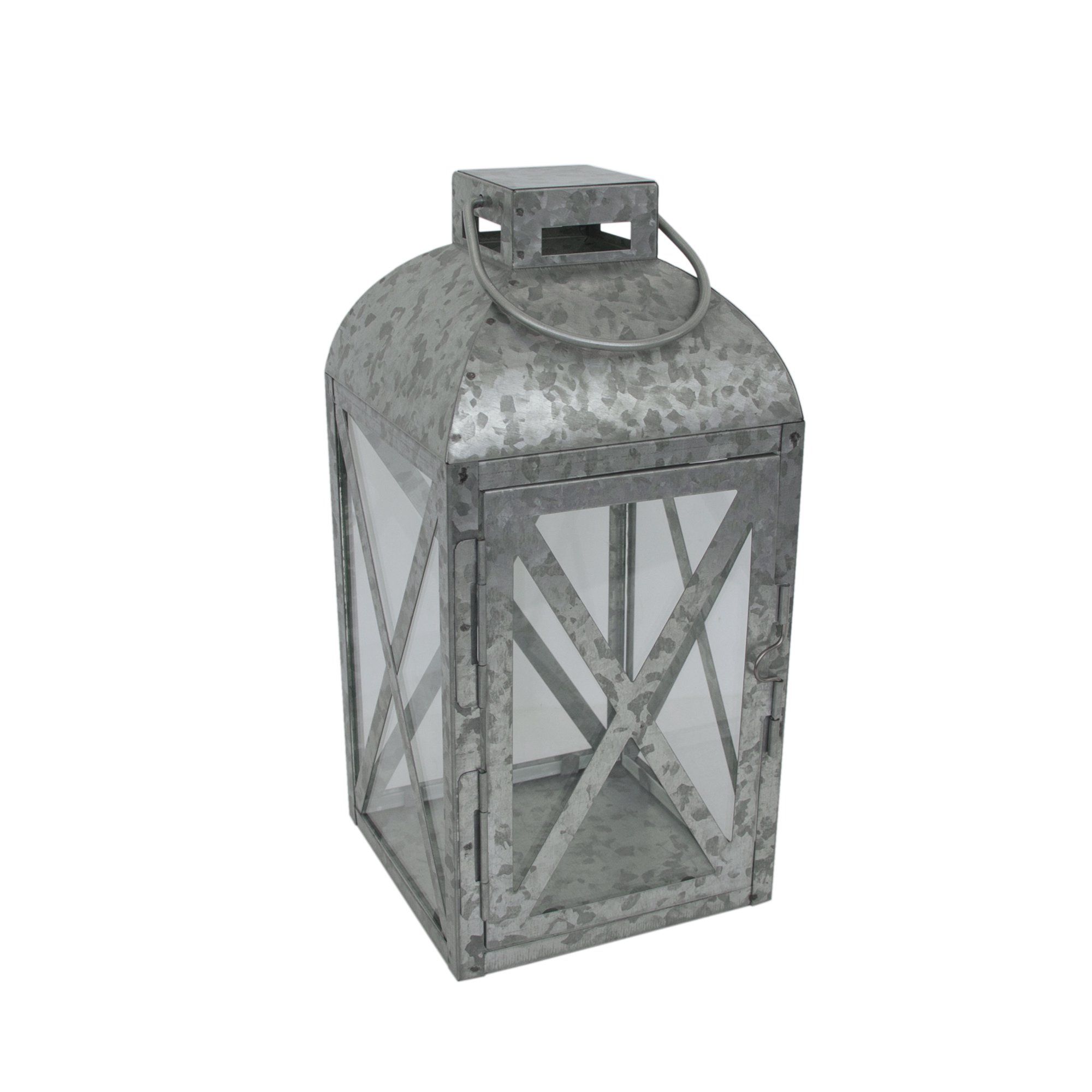Mainstays Medium Galvanized Metal Candle Holder Lantern | Walmart (US)