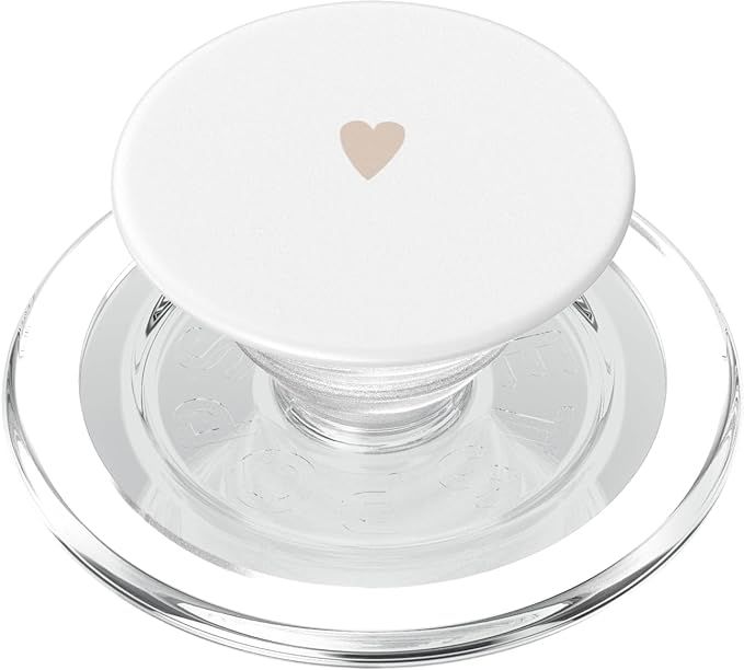 Sand / Beige / Tan Hand Drawn Heart Minimalist Love PopSockets MagSafe PopGrip for iPhone | Amazon (US)