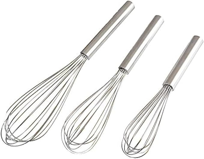 Stainless Steel Whisks with 3 Packs 8"+10"+12" Kitchen Whisk Set Kitchen Whip Kitchen Utensils Wi... | Amazon (US)