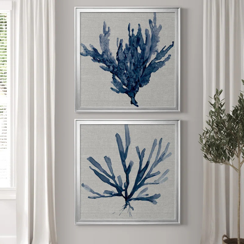 Linen Sea Coral I - 2 Piece Picture Frame Painting Set | Wayfair North America