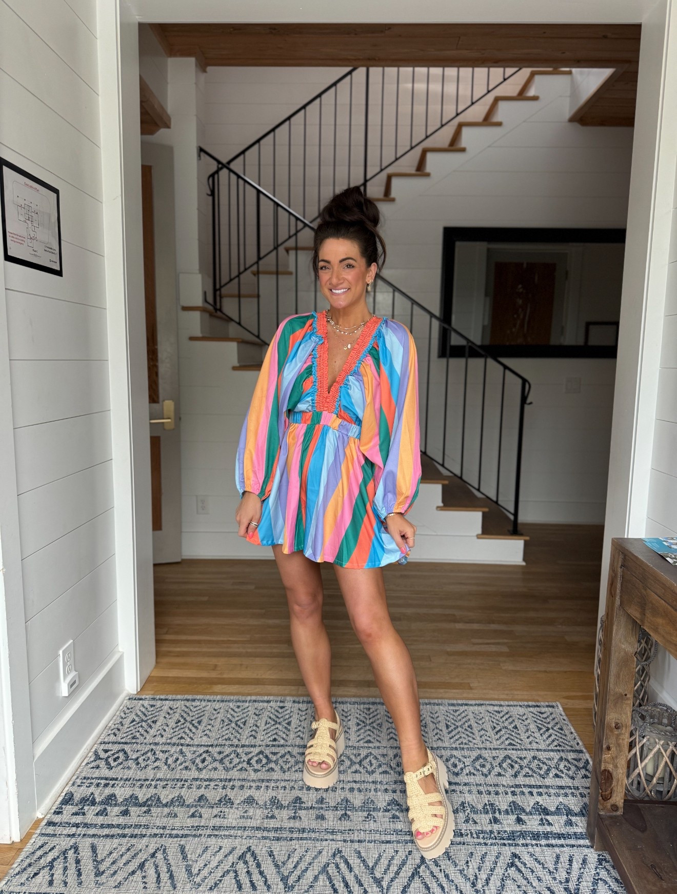 Summer outfit 🌈 🫶 this romper is the cutest! TTS and comes in other colors. These sandals are THE MOST COMFORTABLE ever!! Also tts 

#LTKStyleTip #LTKSeasonal #LTKShoeCrush