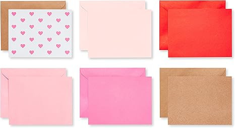 American Greetings Bulk Blank Valentine Note Cards with Envelopes, Pink Heart Stationery (200-Cou... | Amazon (US)