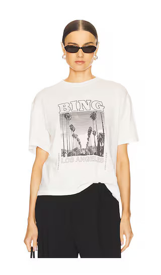 ANINE BING Louis Bing Tour Tee in White. - size L | Revolve Clothing (Global)