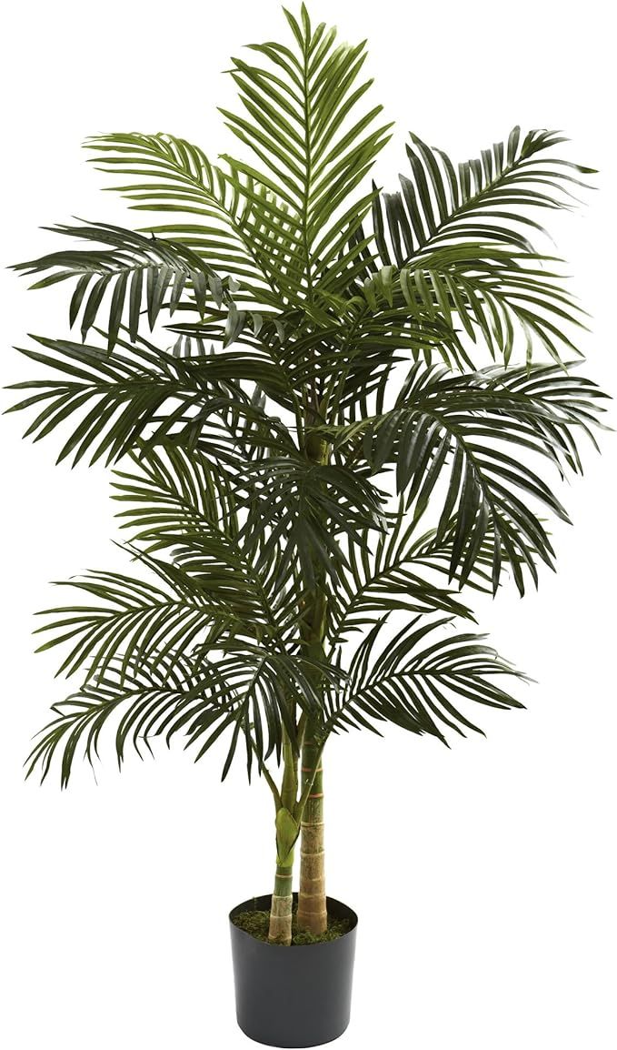 Nearly Natural 5ft. Golden Cane Palm Artificial Tree, Green | Amazon (US)