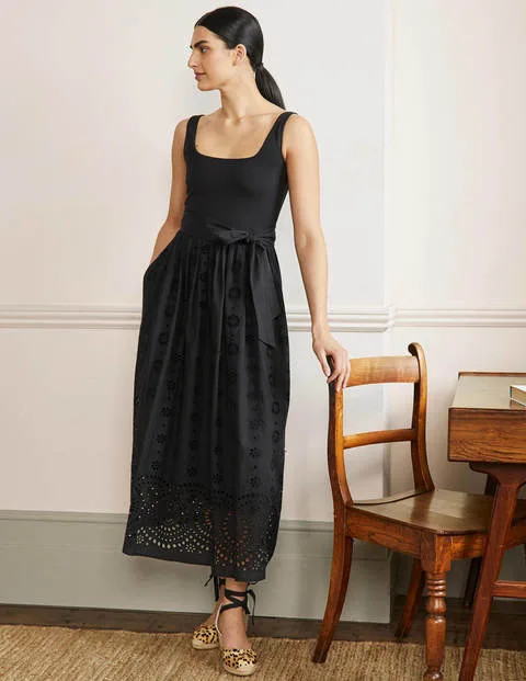 Broderie Mix Midi Dress | Boden (UK & IE)