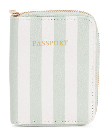 Leather Riviera Stripe Zip Around Rfid Passport | Travel Accessories | Marshalls | Marshalls