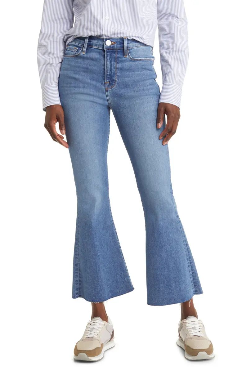 Le Crop Flare Raw Hem Jeans | Nordstrom