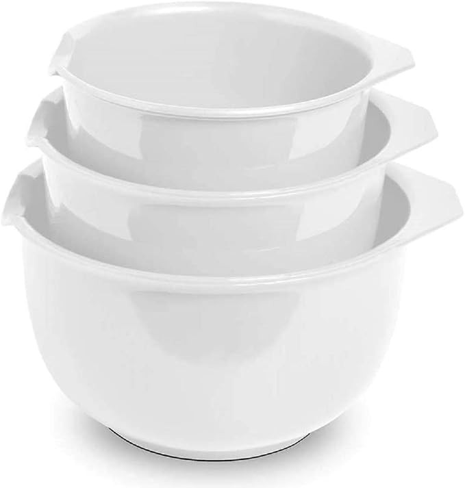 Glad Mixing Bowls with Pour Spout, Set of 3 | Nesting Design Saves Space | Non-Slip, BPA Free, Di... | Amazon (US)