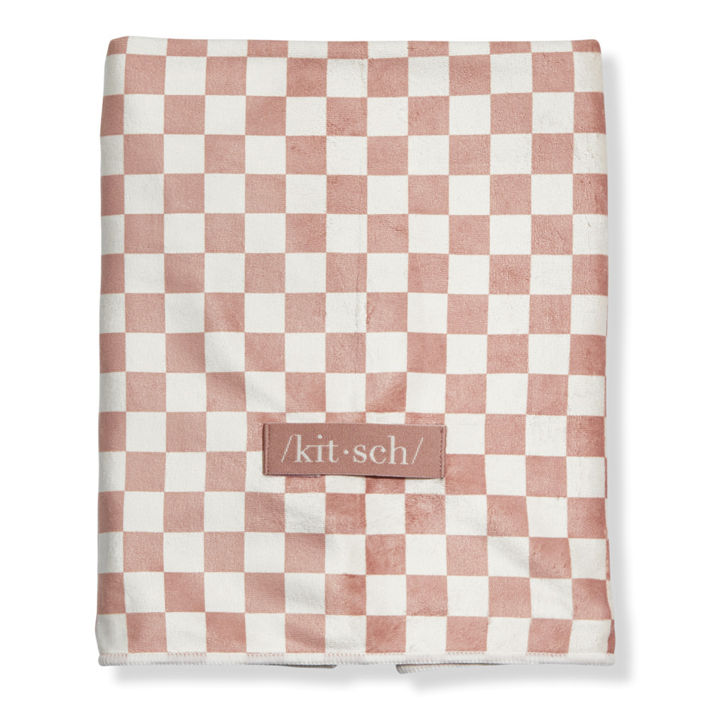 Kitsch Extra Large Quick-Dry Hair Towel Wrap - Terracotta Checker | Ulta