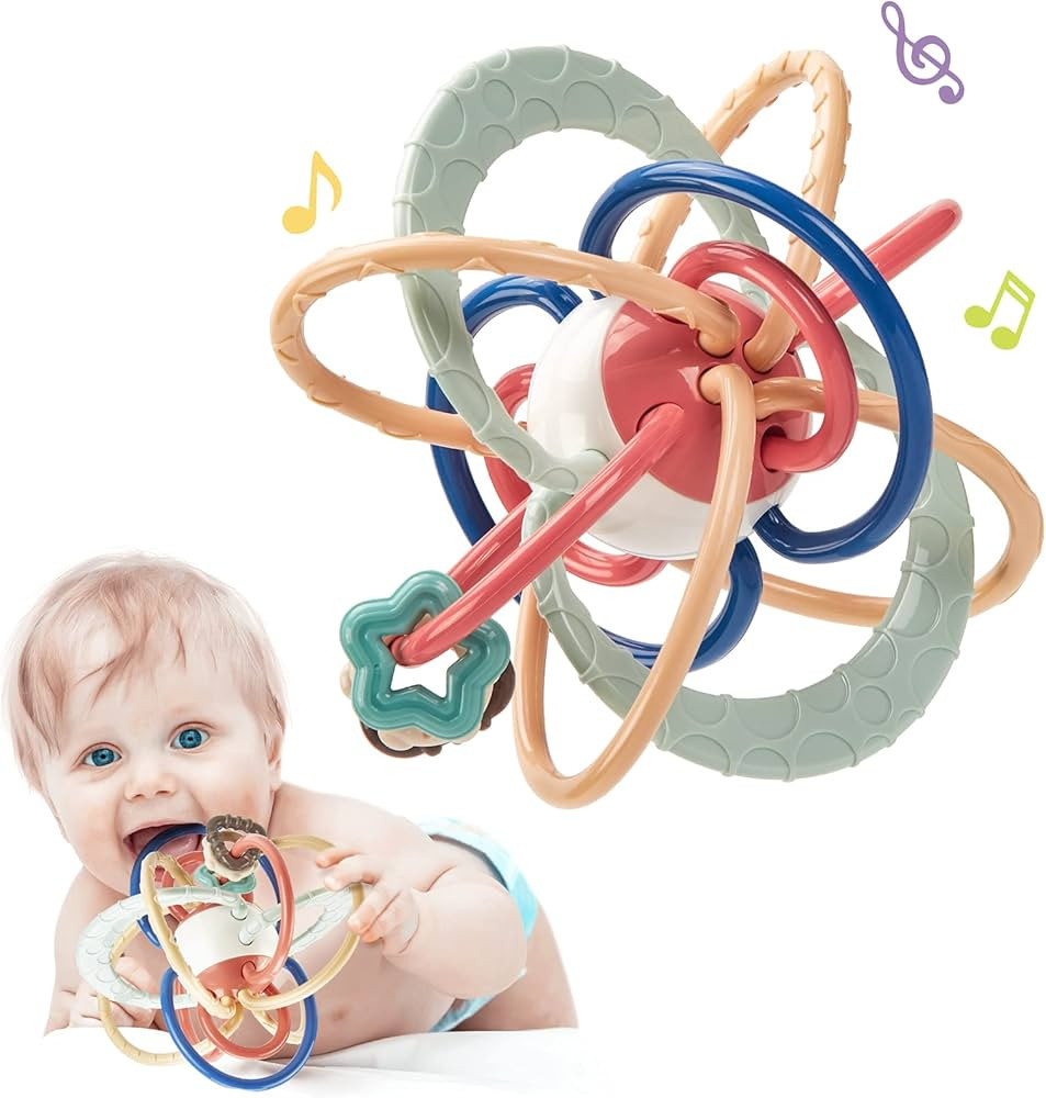 Baby Teething Toys for Babies 0-6 Months Baby Toys 0-6 Months Baby Toys 6 to 12 Months 4 Textures... | Amazon (US)