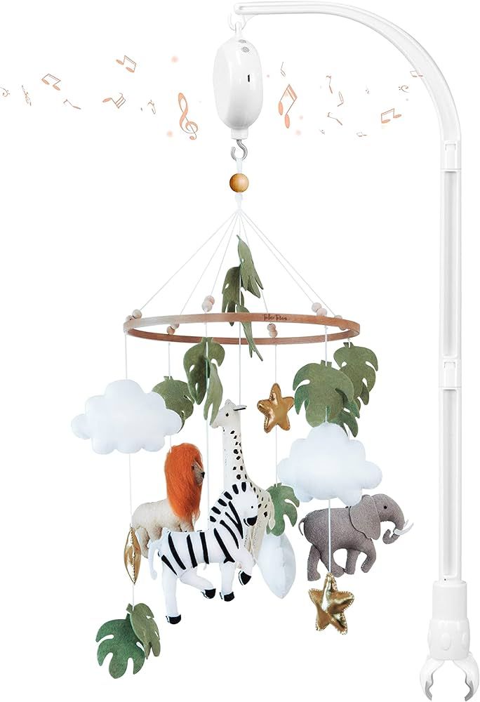 Nicepoch Musical Jungle Baby Crib Mobile for Boys & Girls - Wild Animals Nursery Mobiles - Safari... | Amazon (US)