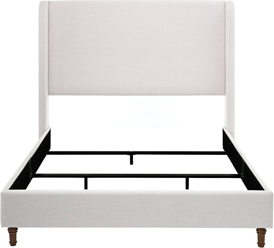 Harper Upholstered Wingback Bed Frame with 54" Extra-Tall Headboard - Modern Textured Chenille Pl... | Amazon (US)