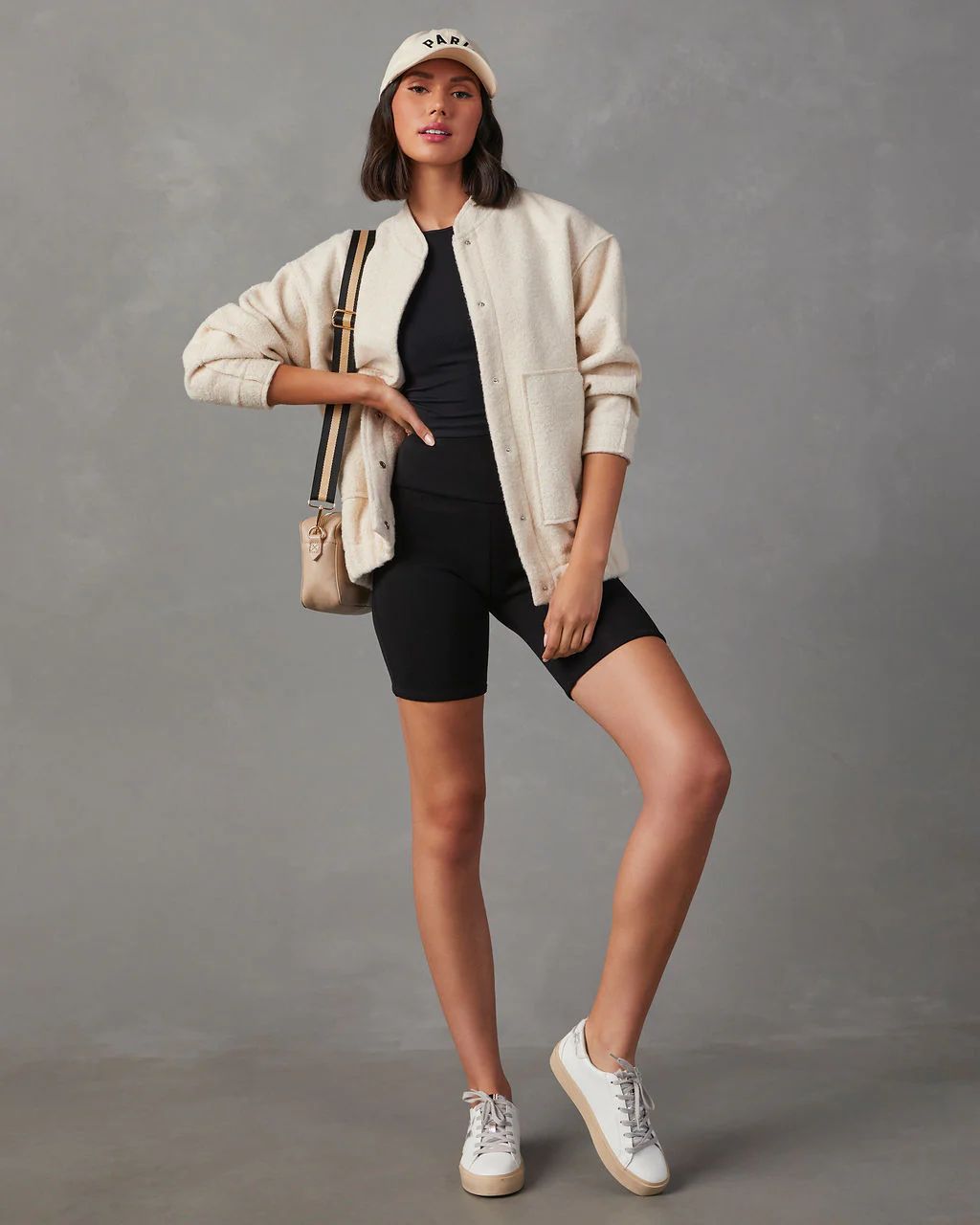 Hannah Textured Bomber Jacket | VICI Collection