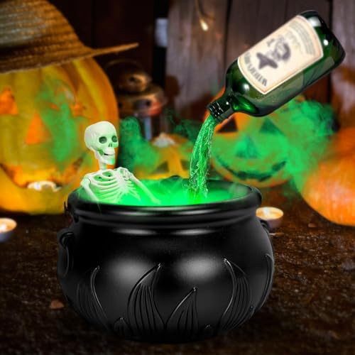 Halloween Decorations Indoor - DIY Floating Potion Set with Witches Cauldron and Mist Maker - Spooky Vintage Black Plastic Bowl Hocus Pocus Party Decor for Home Table Mantel Kitchen Room | Amazon (US)