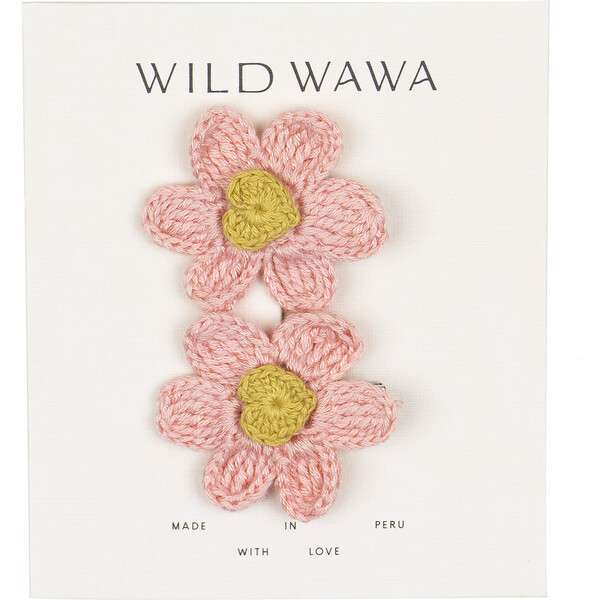 Crochet Clip Set, Coral Kiss/Yellow | Maisonette