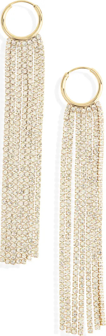 Rhinestone Fringe Duster Hoop Earrings | Nordstrom