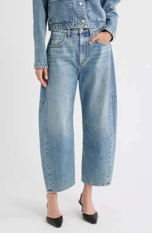 rag & bone Charlie Super High Waist Crop Barrel Jeans in Arlo at Nordstrom, Size 29 | Nordstrom