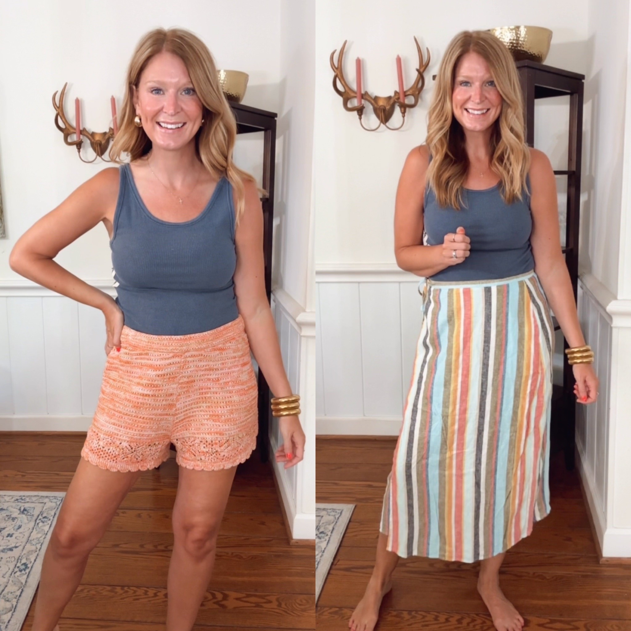 These new Target arrivals are insanely good! The prints look designer, the shorts are summer must haves, and the skirts!! 

In size M in almost everything! I size up one in the denim shorts - size 8.

#targetforthewin #targetfinds #summeroutfitideas #summerstyle #momstyle