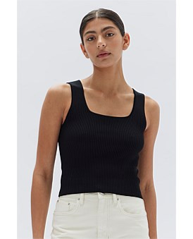 David Jones ASSEMBLY LABEL Adrianna Knit Tank in Black, Size 10 AU | David Jones (Australia & New Zealand)