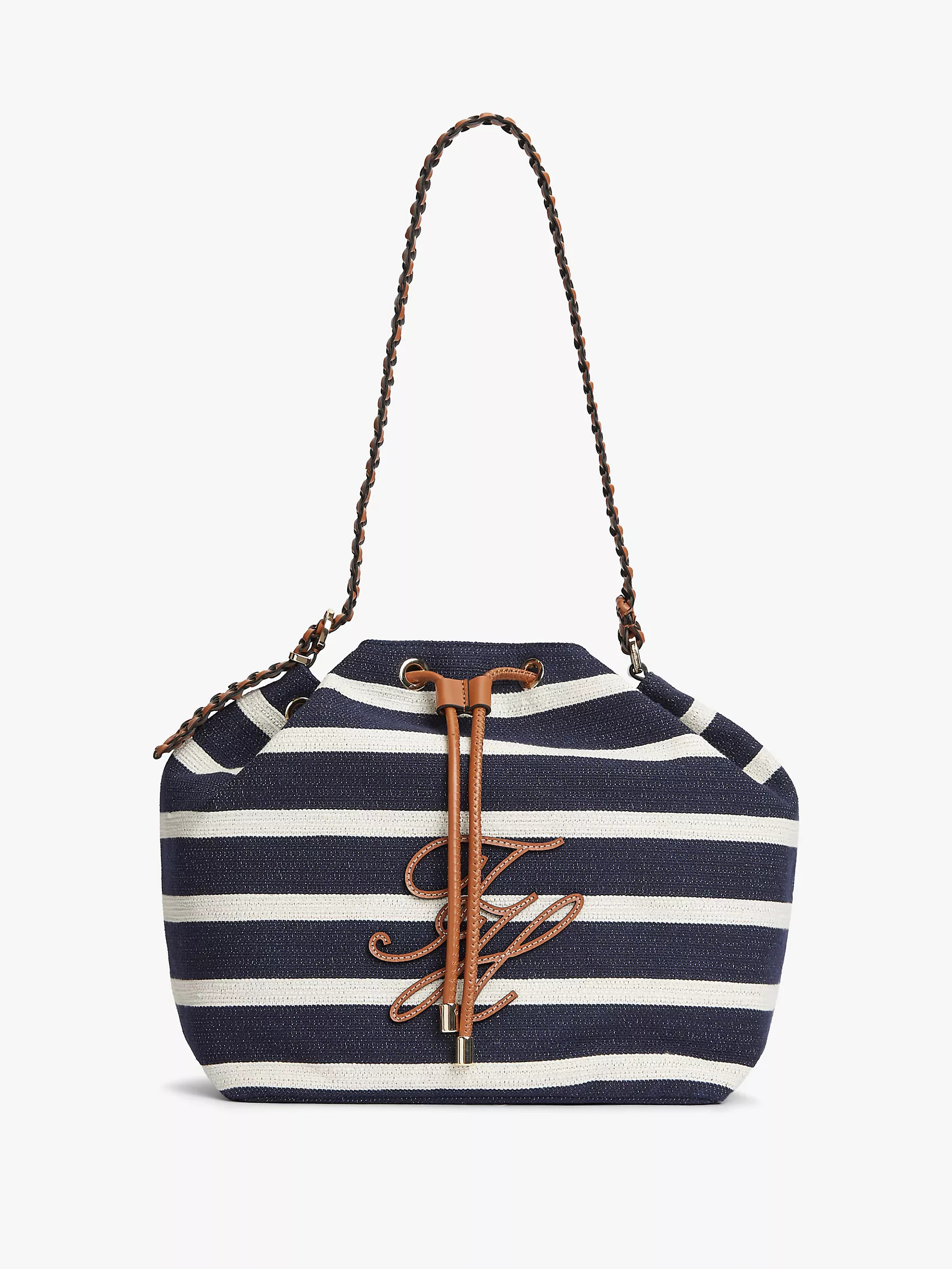 Script Monogram Breton Stripe Bucket Bag | Tommy Hilfiger | Tommy Hilfiger (US)