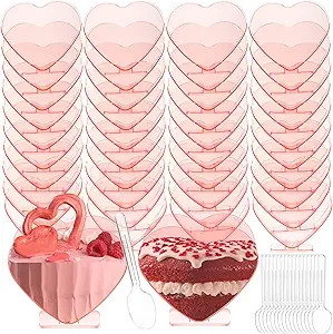 Valentine's Day Mini Dessert Cups with Spoons 2.7 oz Plastic Appetizer Cup Clear Disposable Reusa... | Amazon (US)