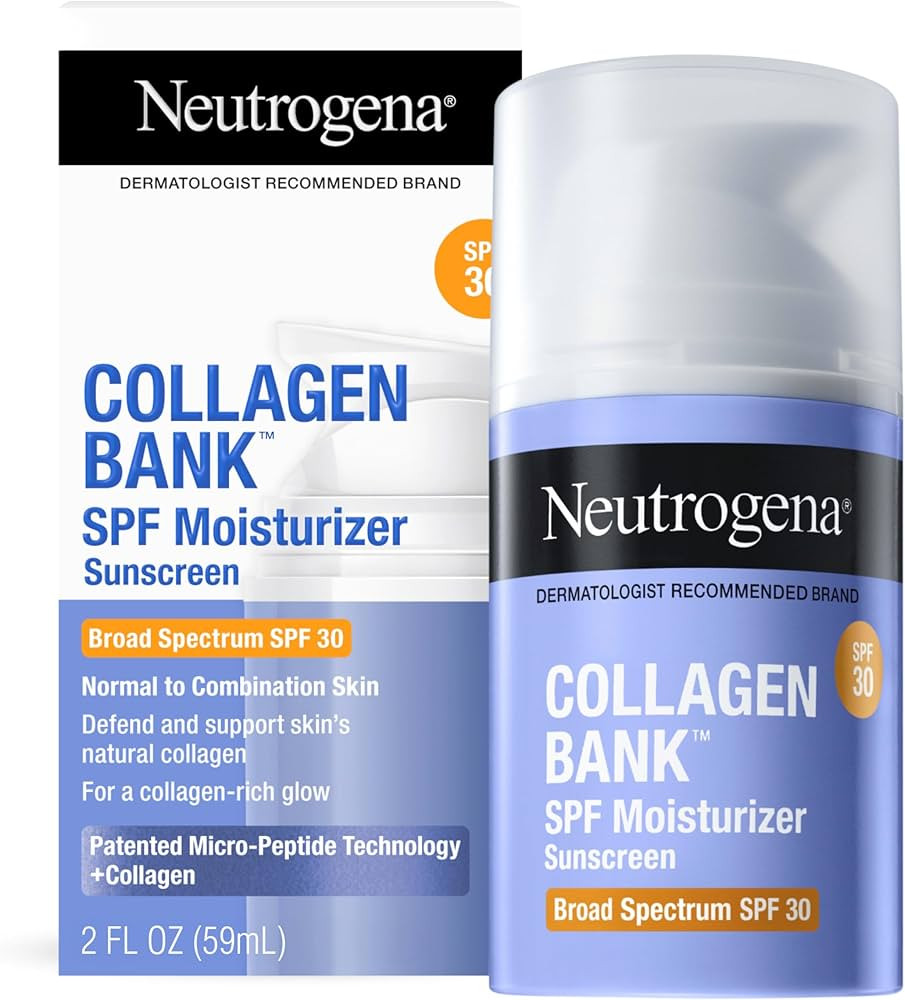 Neutrogena Collagen Bank Face Moisturizer, Broad Spectrum SPF 30 Anti-Aging Face & Neck Collagen ... | Amazon (US)