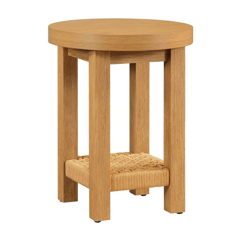 Better Homes & Gardens Vista Woven Coastal End Table, Light Honey | Walmart (US)