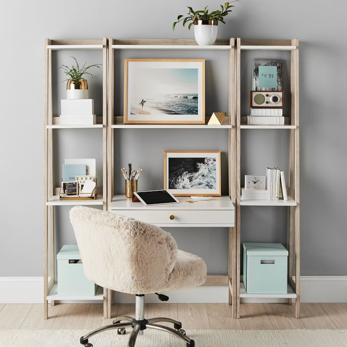 Highland 64" Wall Desk & Narrow Bookshelf Set | Pottery Barn Teen