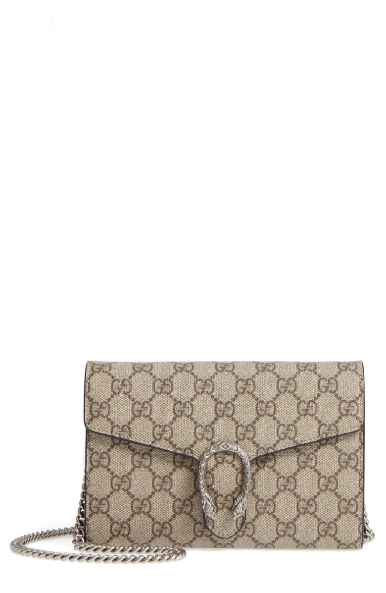 Gucci Dionysus GG Supreme Canvas Wallet on a Chain | Nordstrom
